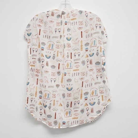 Anthropologie x Danielle Kroll Egyptian Hieroglyphics Brooklynite Top Size Small - Picture 11 of 13